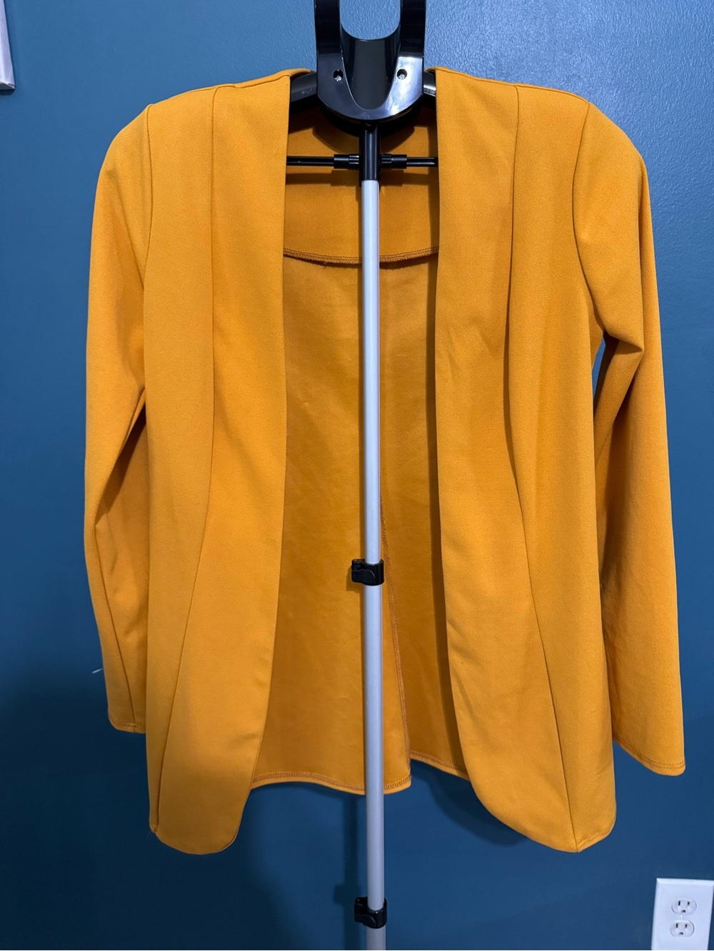 Fashion Nova Mustard Open-Front Blazer